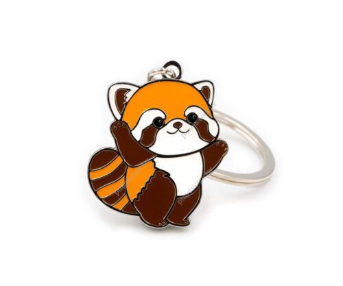 客製Q版動物造型金屬鑰匙圈－浣熊角色款