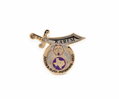 客製兄弟會紀念金屬胸章－KAREM Shriners 款